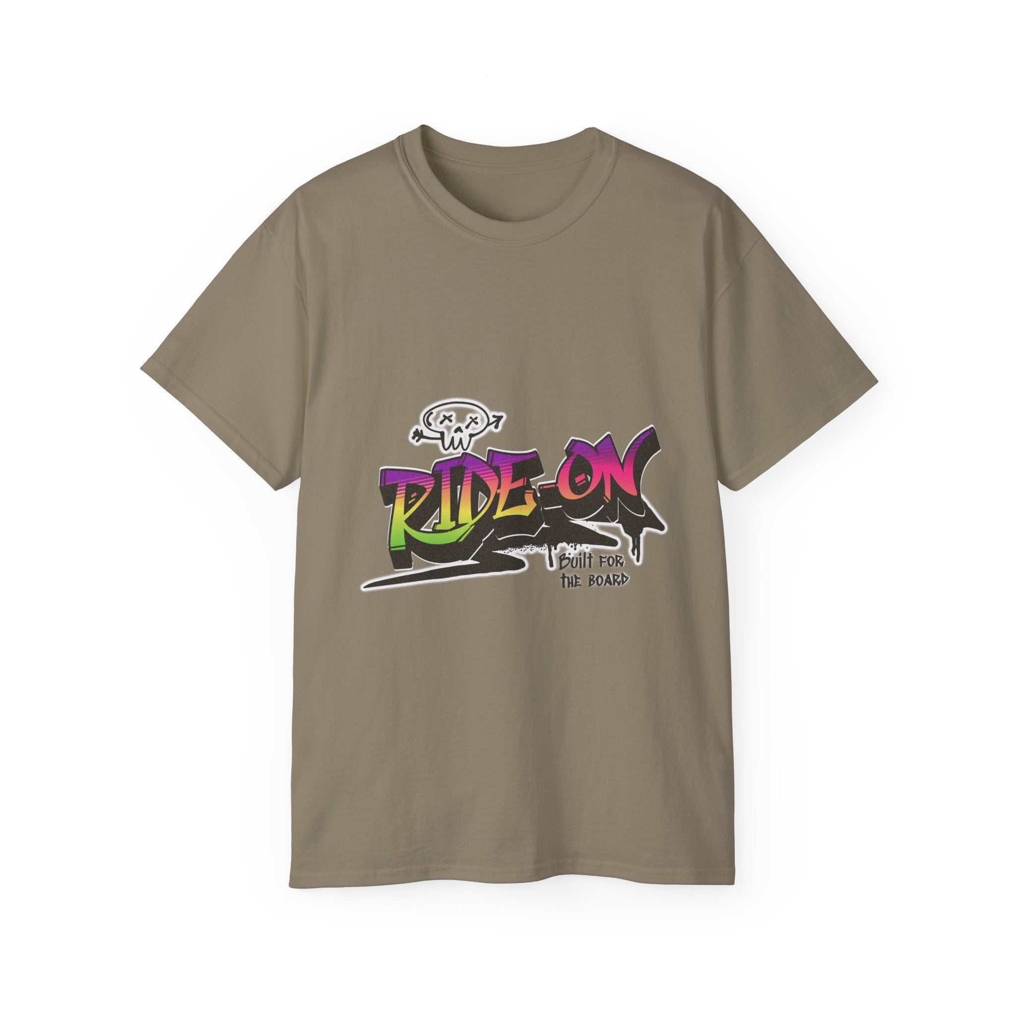 Ride-On - Unisex Cotton Tee (Front) - Damned Threads
